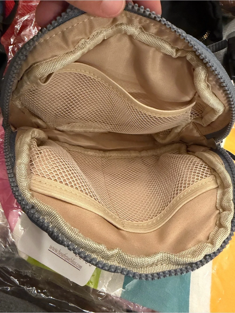 Kedzie Tan Pebbled Leather Crossbody Pouch